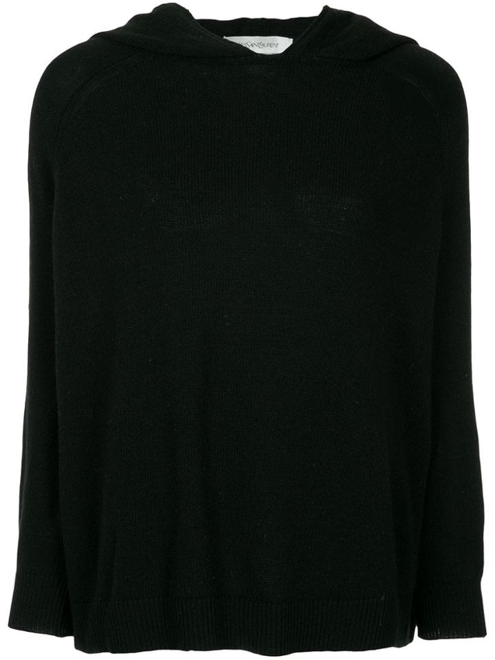 Yves Saint Laurent Vintage Loose Hooded Jumper - Black