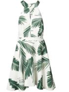 C/meo Leaf Print Mini-dress, Women's, Size: Large, White, Polyester