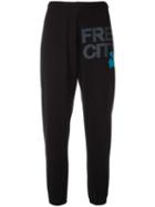 Freecity Logo Print Sweatpants, Women's, Size: Medium, Black, Cotton
