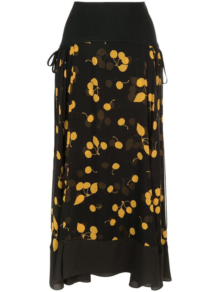 3.1 Phillip Lim Asymmetric Floral Skirt - Black