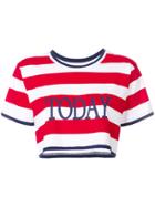 Alberta Ferretti Rainbow Week Striped Cropped T-shirt - Multicolour