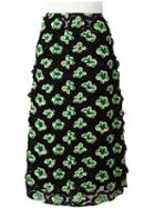 Marni Floral Mesh Midi Skirt, Women's, Size: 40, Black, Polyamide/polyester/spandex/elastane/silk