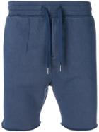 Sun 68 Raw Hem Drawstring Shorts - Blue