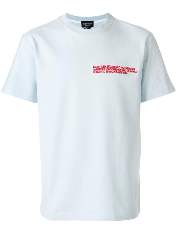 Calvin Klein Embroidered Logo T-shirt - Blue