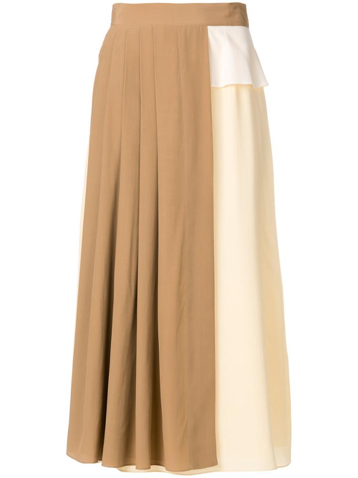 Rokh Bicolour Skirt - Nude & Neutrals