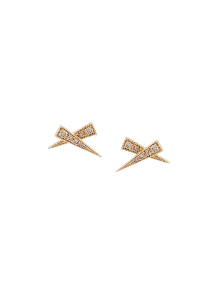 Daou 18kt Yellow Gold Kiss Pave Diamond Earrings