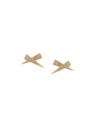 Daou 18kt Yellow Gold Kiss Pave Diamond Earrings