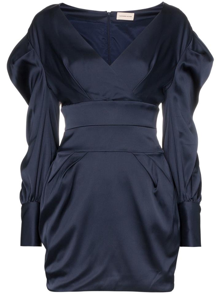 Alexandre Vauthier Ruched Sleeve Mini Dress - Blue