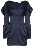 Alexandre Vauthier Ruched Sleeve Mini Dress - Blue