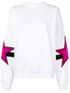 Msgm Oversized Star Patch Sweatshirt - White
