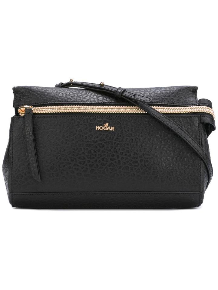 Hogan Zipped Crossbody Bag, Women's, Black, Leather