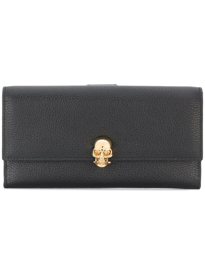 Alexander Mcqueen Continental Skull Wallet - Black