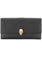 Alexander Mcqueen Continental Skull Wallet - Black