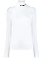 Gcds Rollneck Logo Knit Sweater - White