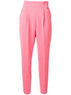 Elisabetta Franchi Cropped High-waisted Trousers - Pink