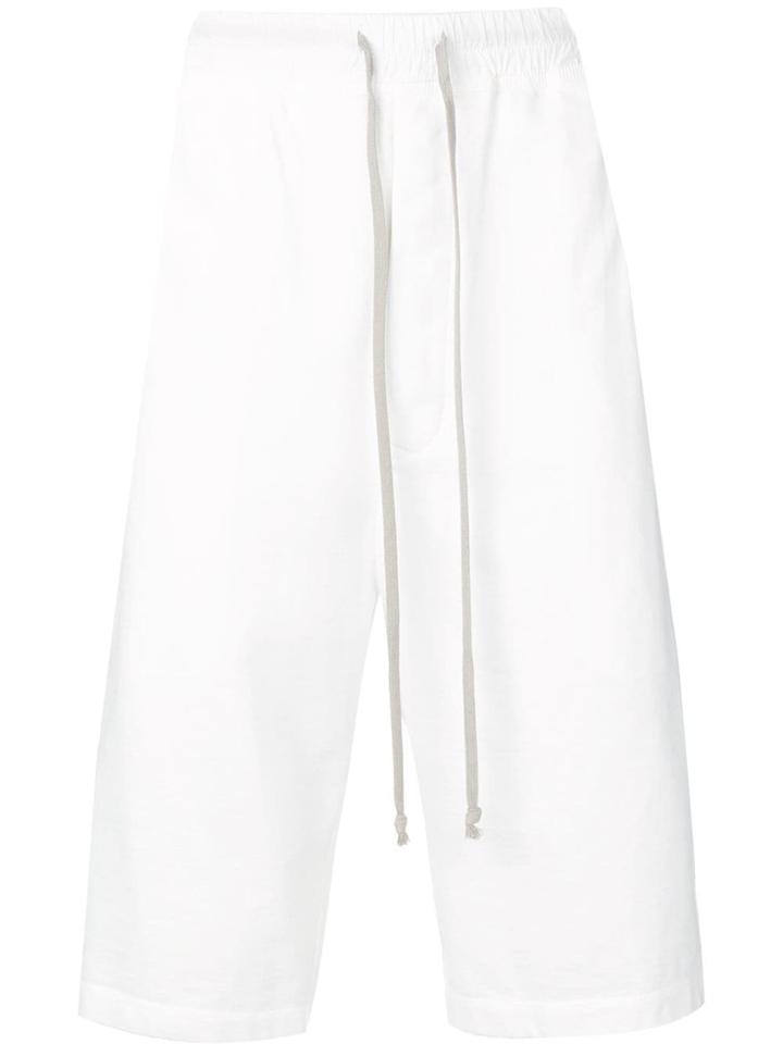 Rick Owens Drkshdw Plain Cropped Trousers - White