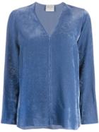 Forte Forte V-neck Ribbed Sweatshirt - Blue