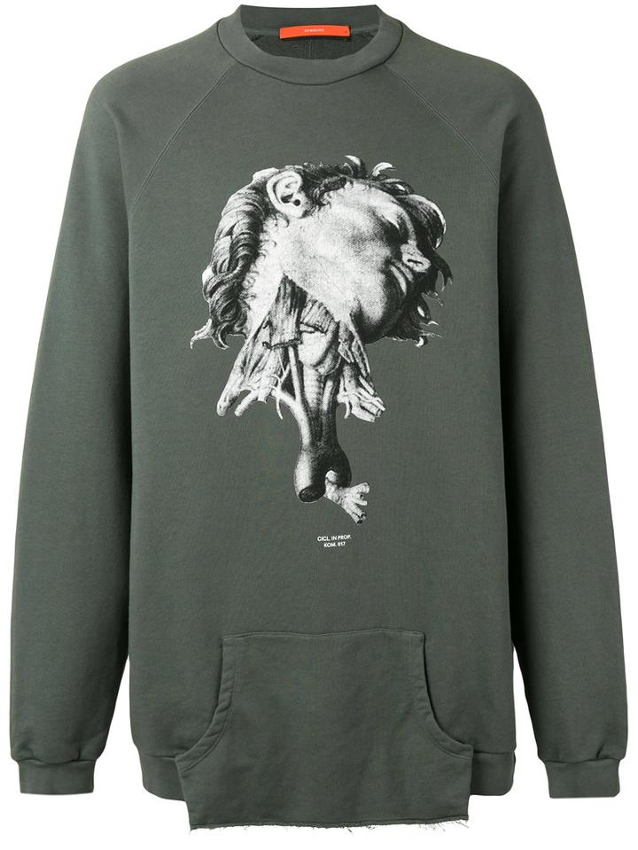 Komakino - Printed Sweatshirt - Men - Cotton - L, Green, Cotton