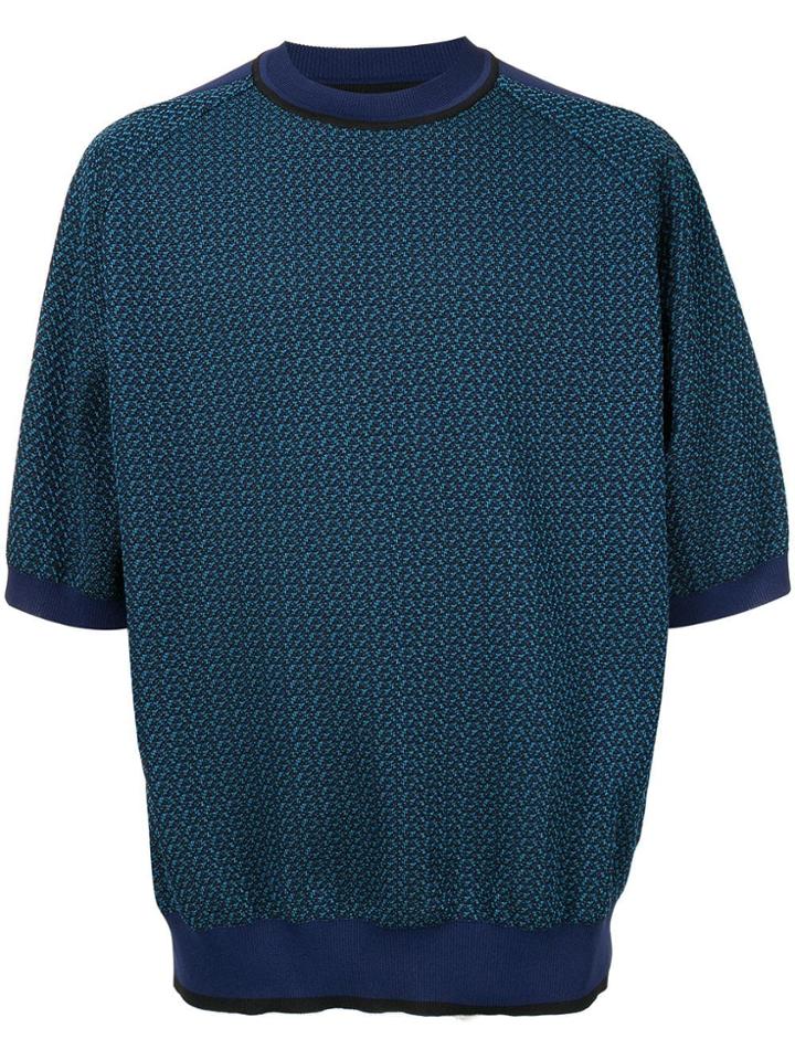 08sircus Jacquard-knit Jumper - Blue