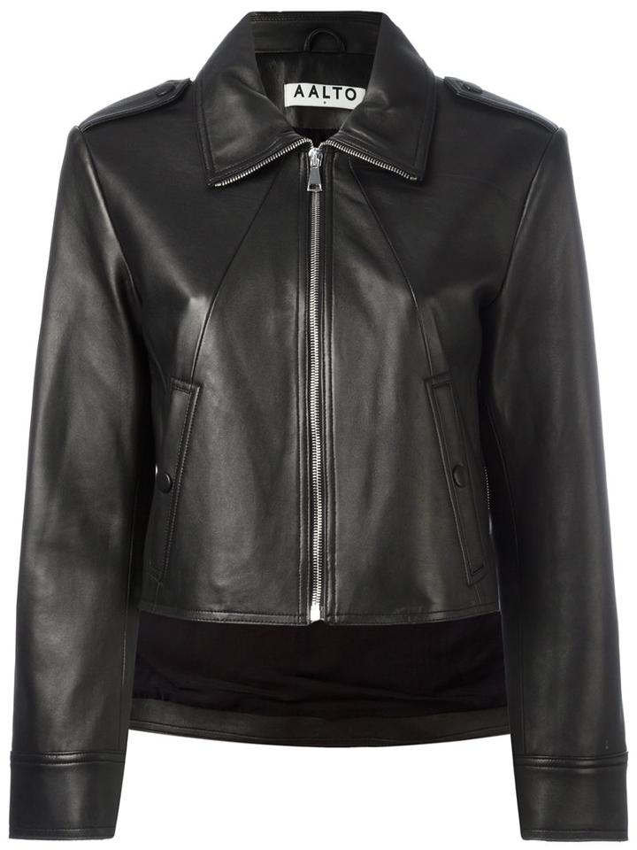 Aalto - Cropped Jacket - Women - Lamb Skin/rayon - 36, Women's, Black, Lamb Skin/rayon