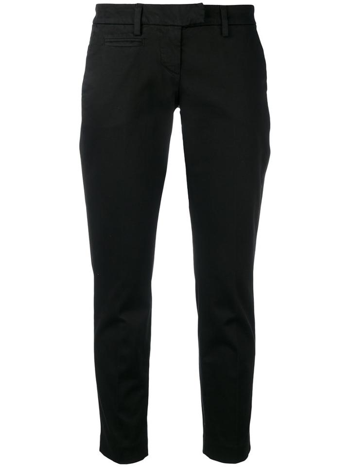 Dondup Straight Leg Trousers, Women's, Size: 25, Black, Cotton/spandex/elastane