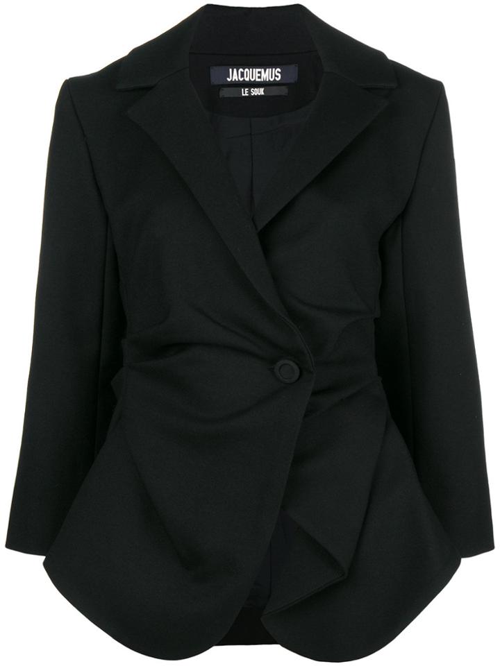 Jacquemus Off Centre Fastening Blazer - Black