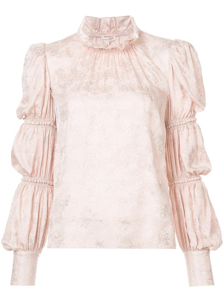 Rebecca Taylor Ruffled Neck Blouse - Pink & Purple