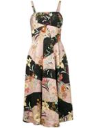 Antonio Marras Floral Flared Midi Dress - Black