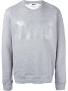 Msgm Logo Print Sweatshirt, Men's, Size: Xs, Grey, Cotton/viscose