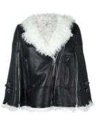 Givenchy Hooded Biker Jacket, Women's, Size: 40, Black, Lamb Skin/lamb Fur