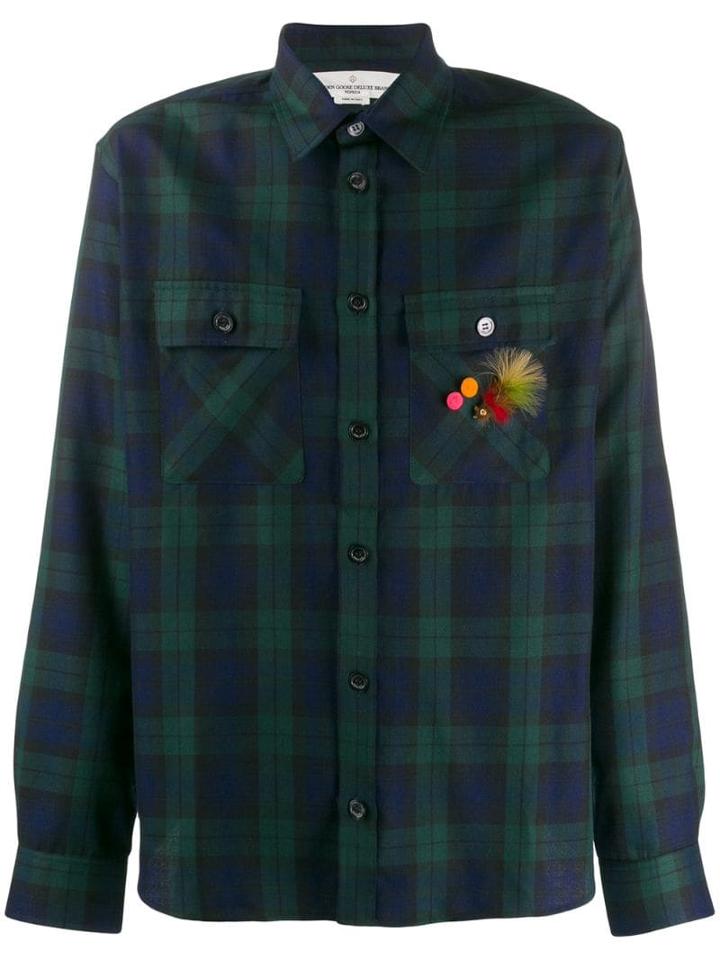 Golden Goose Embellished Plaid Shirt - Blue