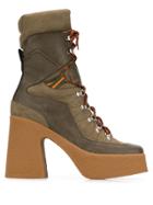 Stella Mccartney Platform Lace-up Boots - Green