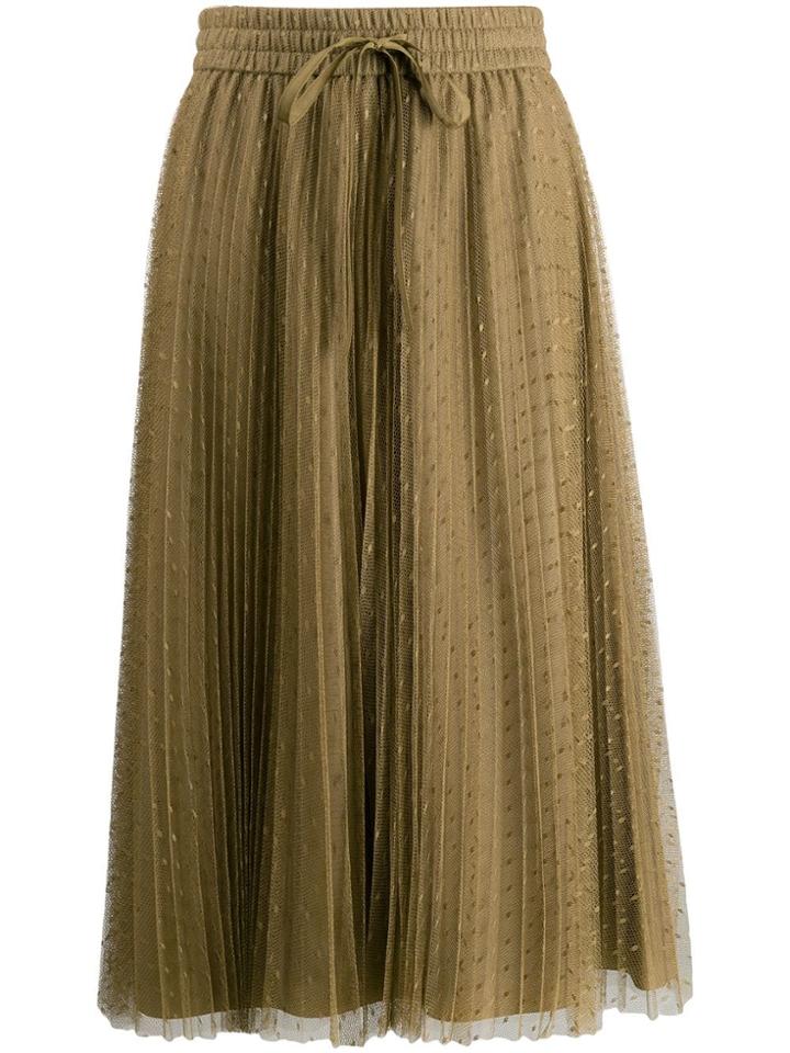 Red Valentino Dotted Tulle Overlay Skirt - Green