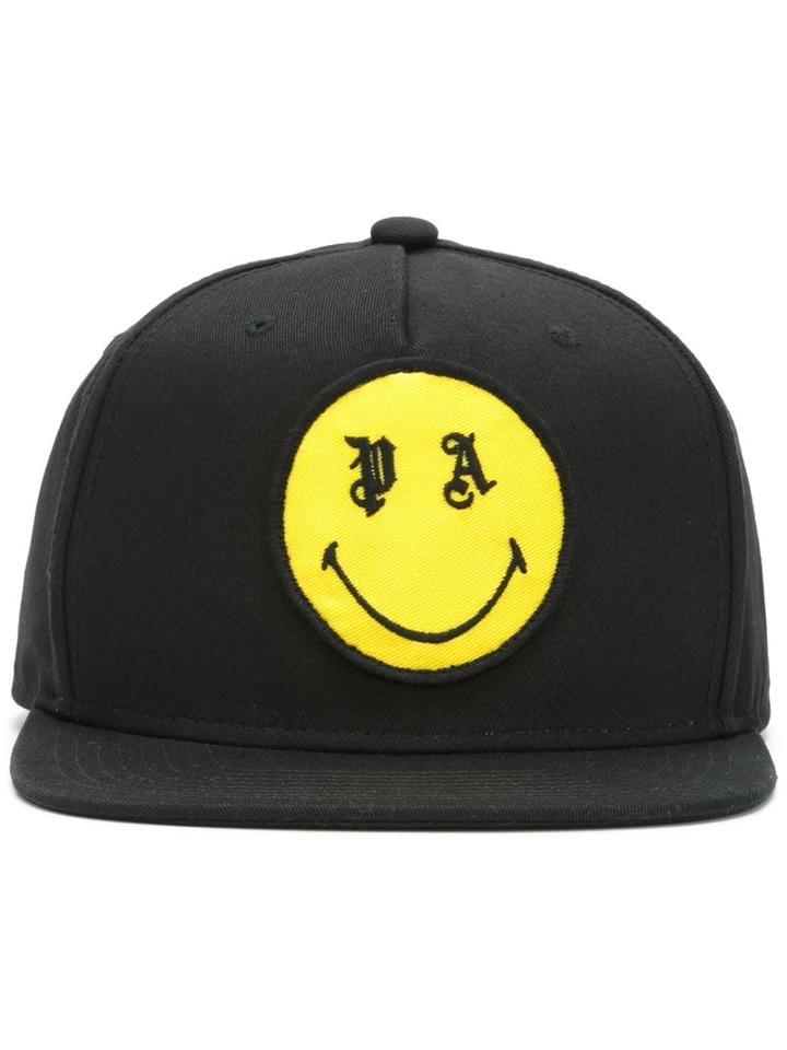 Palm Angels Smiling Cap, Men's, Black, Cotton