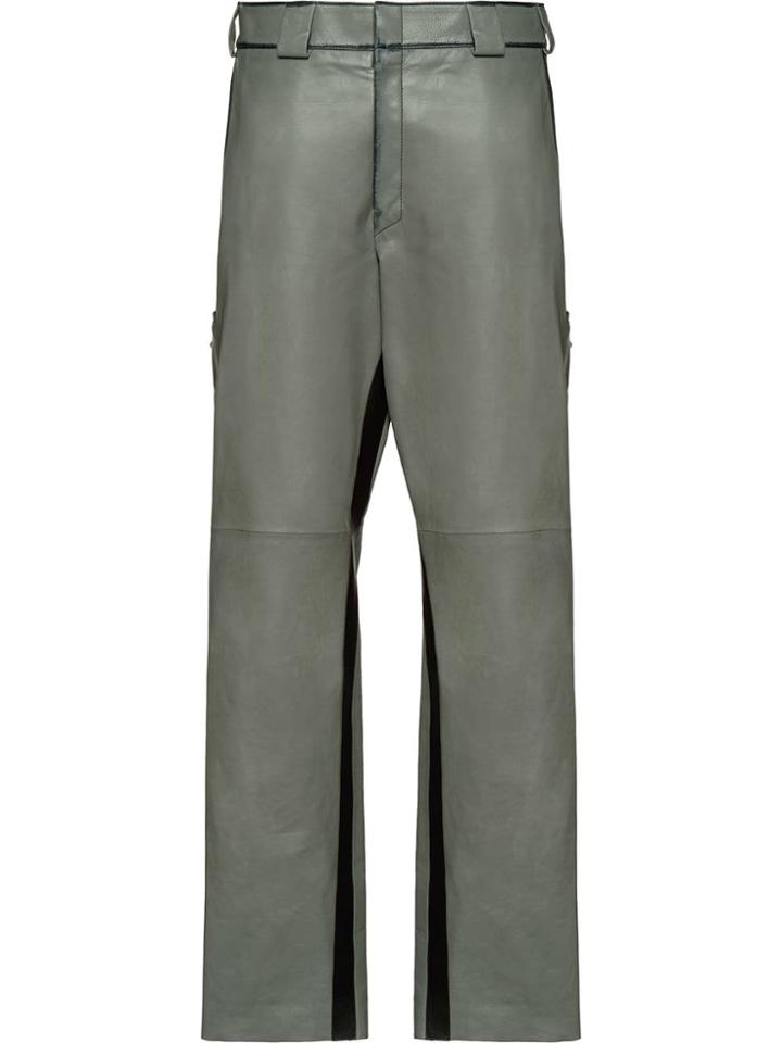 Prada Leather Trousers - Grey