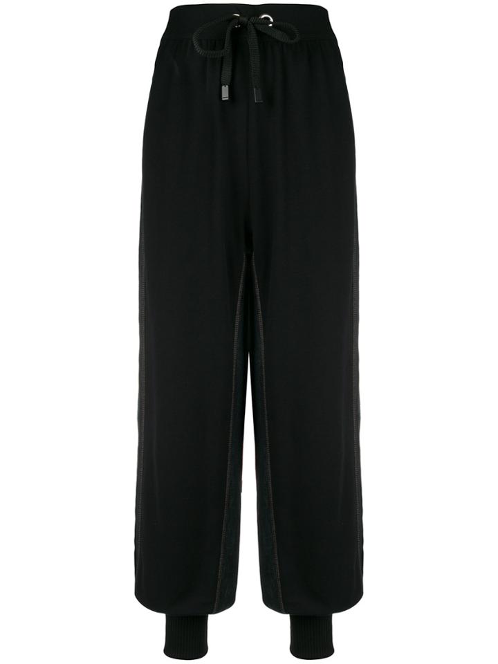 No Ka' Oi Dropped Crotch Tracksuit Bottoms - Black