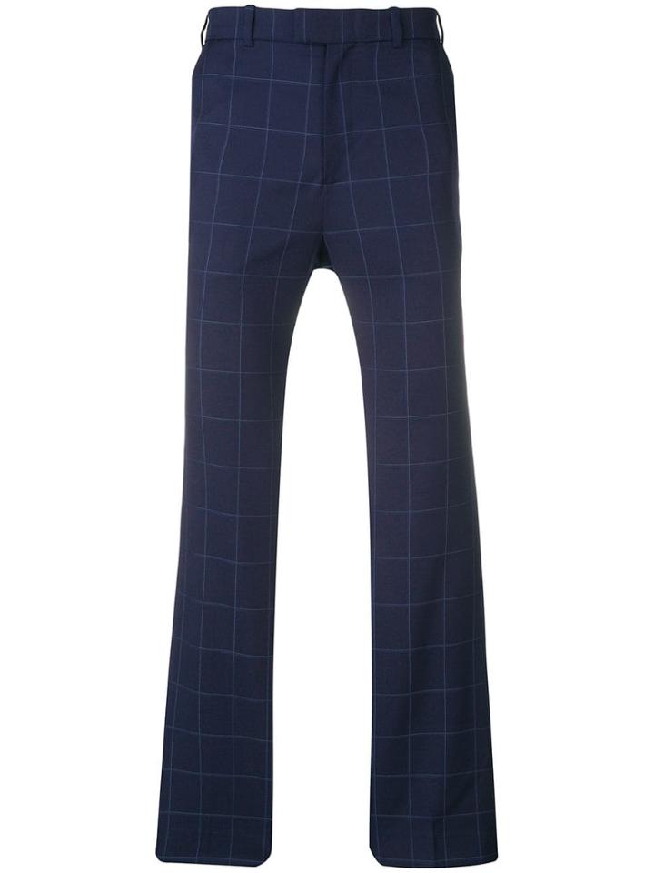 Martine Rose Checked Navy Trousers - Blue