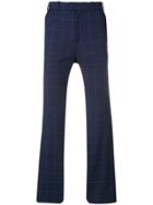 Martine Rose Checked Navy Trousers - Blue