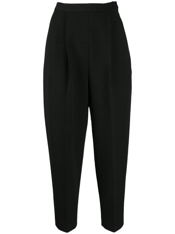Enföld Cropped Pleated Trousers - Black