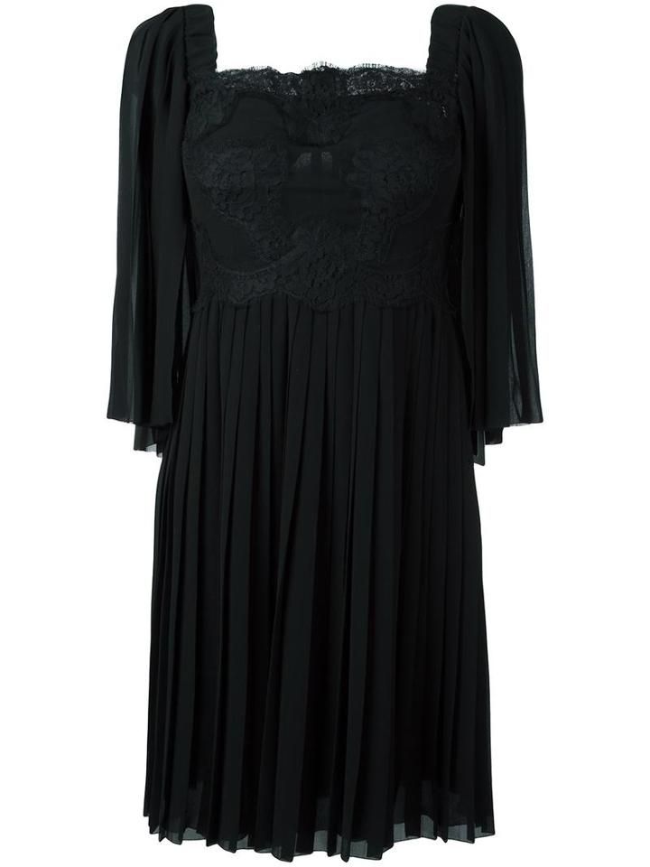 Dolce & Gabbana Embellished Silk Crepe Dress, Women's, Size: 40, Black, Cotton/polyamide/spandex/elastane/polyamide