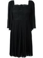 Dolce & Gabbana Embellished Silk Crepe Dress, Women's, Size: 40, Black, Cotton/polyamide/spandex/elastane/polyamide