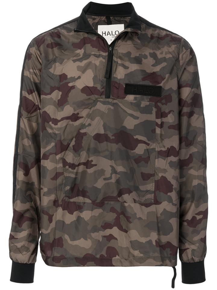 Halo Camouflage Print Lightweight Jacket - Green