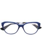 Prada Eyewear Cat Eye Glasses, Grey, Acetate/metal