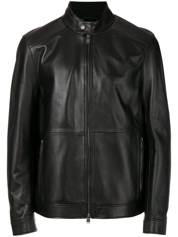 Boss Hugo Boss Leather Jacket - Black