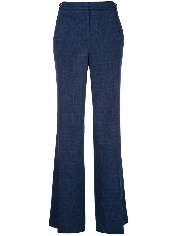 Gabriela Hearst Check Flared Trousers - Blue