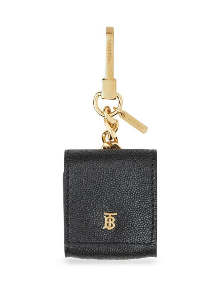 Burberry Grainy Leather Earphone Case - Black