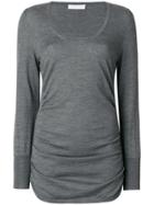 Le Tricot Perugia Ruched Sides Sweater - Grey