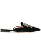 Alberta Ferretti Embellished Pointed Slippers - Black