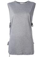 Helmut Lang Lace-up Laterals Sleeveless T-shirt - Grey