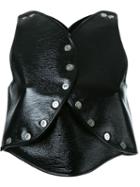 Courrèges Round Buttoned Top, Women's, Size: 36, Black, Cotton/polyurethane